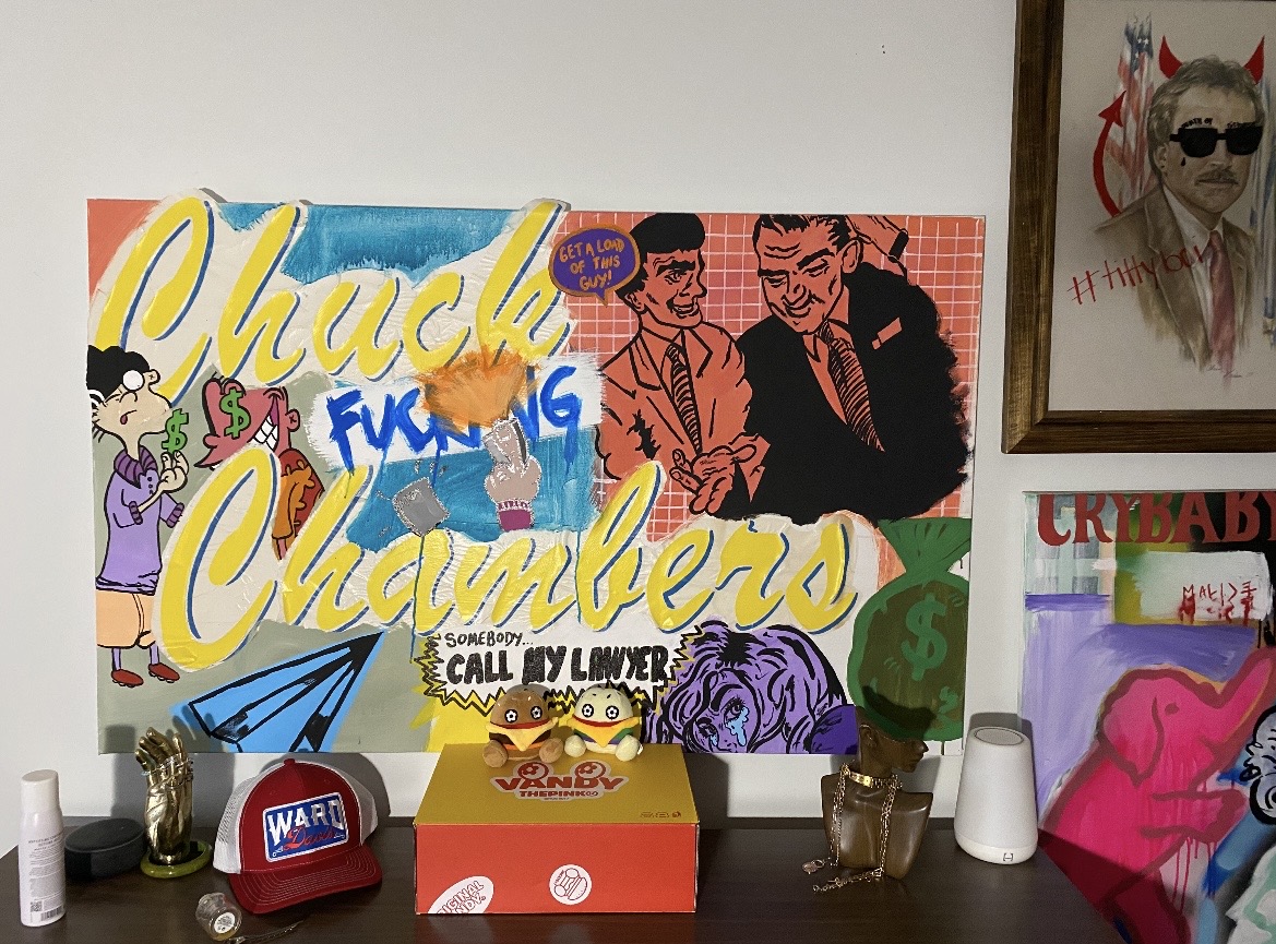 Colorful mixed-media artwork by Ellen Chambers